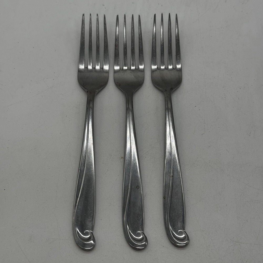 Lot of 3 Estate PRINCESS JAN Dinner Forks Stainless Steel Japan Glossy Flatware